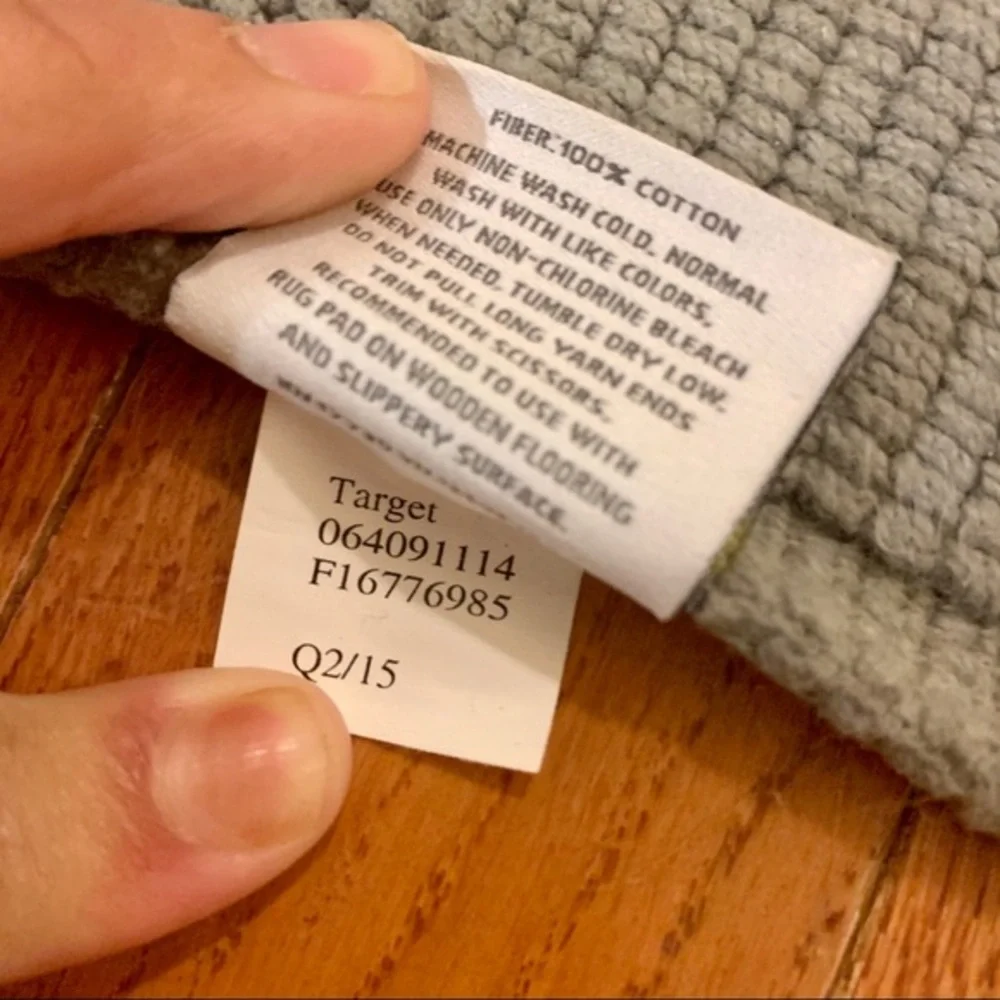 Threshold Gray Woven Cotton Bath Mat EUC